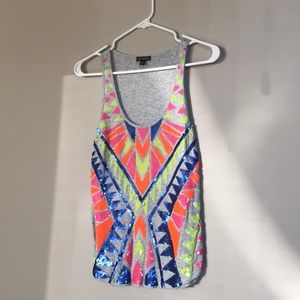 Express Beaded Tribal Tank